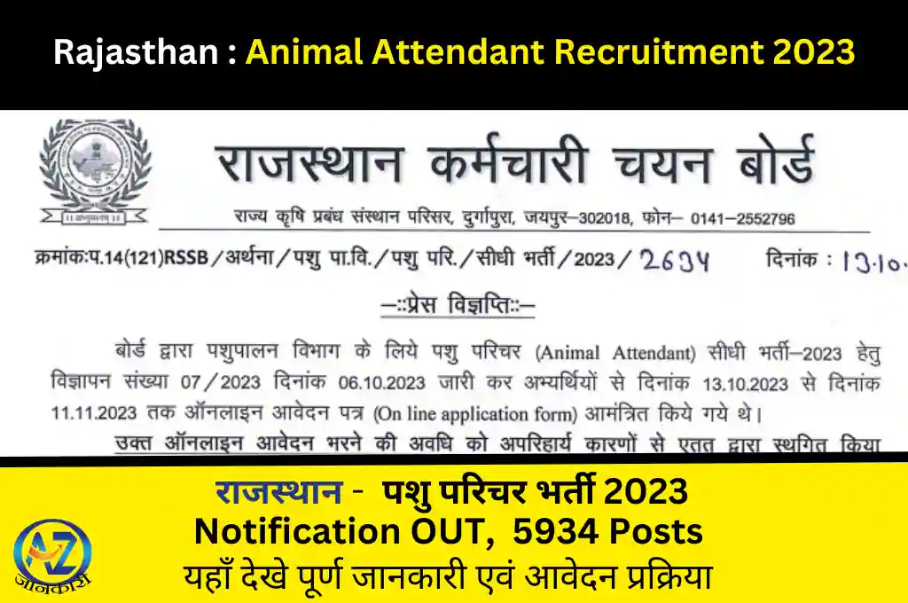 Rajasthan Animal Attendant Recruitment 2023